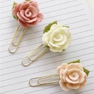 Wool Felt Flower Planner Paperclips